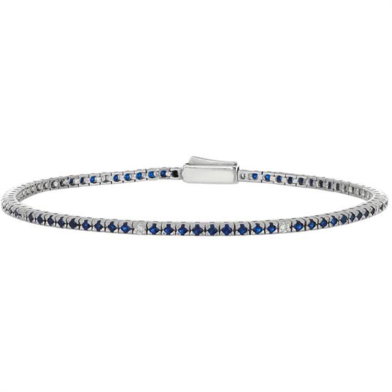 BRACCIALE TENNIS MADE IN ITALY MM1.75 9BLU+1BIANCA ARGENTO 925°/°°