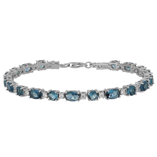 BRACCIALE TENNIS OVALI E ZIRCONI TONDI ALTERNATI IN ARGENTO 925°/°°