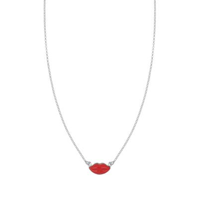 COLLANA BOCCA PASTA DI CORALLO CERNIERA IN ARGENTO 925°/°°