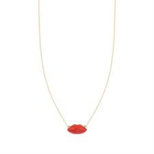 COLLANA BOCCA MAXI PASTA DI CORALLO IN ARGENTO 925°/°°