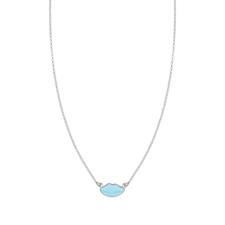 COLLANA BOCCA PASTA DI TURCHESE CERNIERA IN ARGENTO 925°/°°