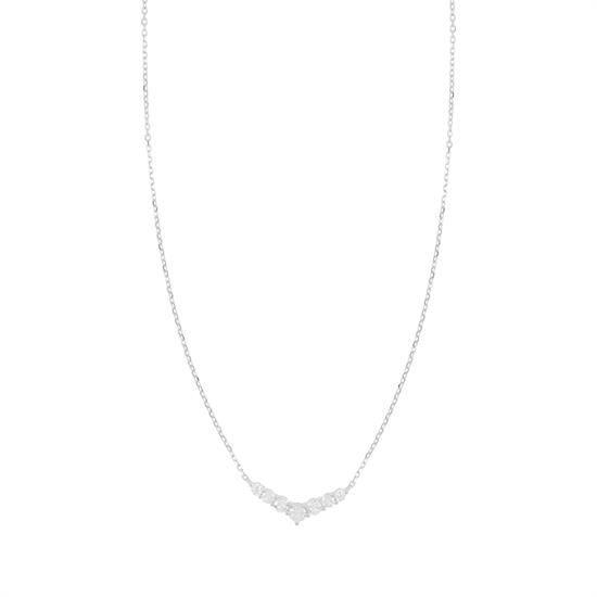 COLLANA CON PUNTA ZIRCONATA 7 ZIRCONI SCALARI IN ARGENTO 925°/°°