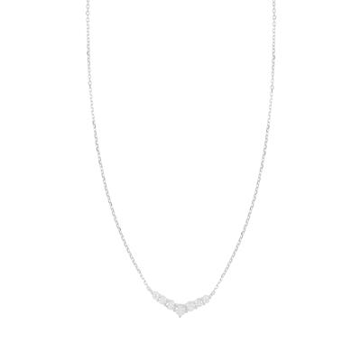 COLLANA CON PUNTA ZIRCONATA 7 ZIRCONI SCALARI IN ARGENTO 925°/°°