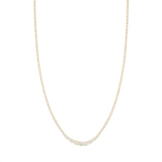 COLLANA TENNIS SCALARE DORATA ZIRCONI BIANCHI IN ARGENTO 925°/°°