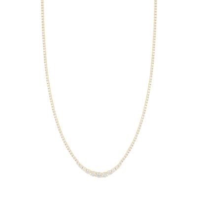 COLLANA TENNIS SCALARE DORATA ZIRCONI BIANCHI IN ARGENTO 925°/°°