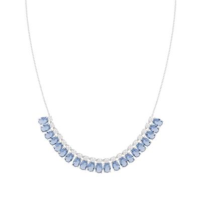 COLLANA OVALI CON ZIRCONI PENDENTI IN ARGENTO 925°/°°
