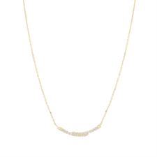 COLLANA BARRETTA CONTRARIE' CON ZIRCONI BIANCHI IN ARGENTO 925°/°°