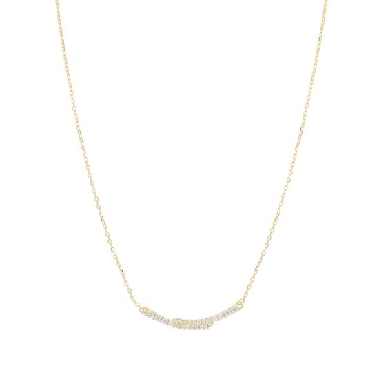 COLLANA BARRETTA CONTRARIE' CON ZIRCONI BIANCHI IN ARGENTO 925°/°°