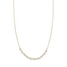 COLLANA MULTI ZIRCONI BIANCHI A GOCCIA 3MM IN ARGENTO 925°/°° DORATO
