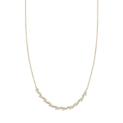 COLLANA MULTI ZIRCONI BIANCHI A GOCCIA 3MM IN ARGENTO 925°/°° DORATO