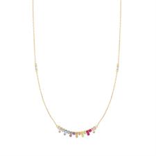 COLLANA BARRETTA CON ZIRCONI A BAGUETTE COLOR IN ARGENTO 925°/°°