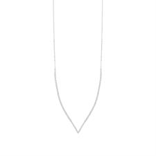 COLLANA SNODATA A PUNTA CON ZIRCONI BIANCHI IN ARGENTO 925°/°°