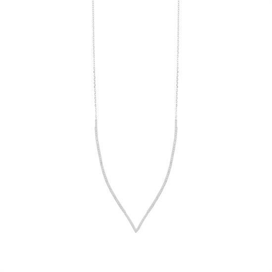 COLLANA SNODATA A PUNTA CON ZIRCONI BIANCHI IN ARGENTO 925°/°°