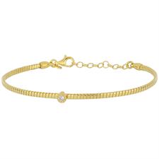 BRACCIALE TUBO GAS CON CIPOLLINA ZIRCONE IN ARGENTO 925°/°°