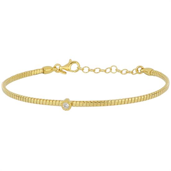 BRACCIALE TUBO GAS CON CIPOLLINA ZIRCONE IN ARGENTO 925°/°°