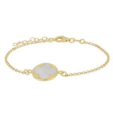 BRACCIALE QUADRIFOGLIO CON MADREPERLA COLOR IN ARGENTO 925°/°°