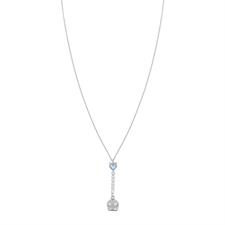 COLLANA CAPRI TENNIS CUORE E ZIRCONI CON CAMPANELLA ARGENTO 925°/°°