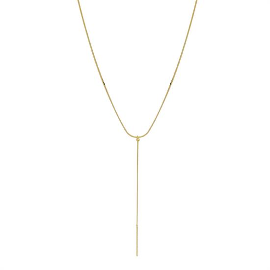 COLLANA A Y DI SNAKE SOTTILE E PALLINI DIAMANTATI ARGENTO 925°/°°