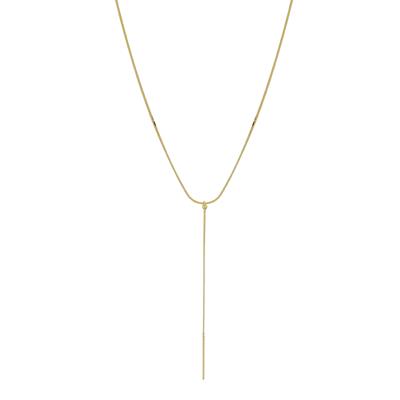 COLLANA A Y DI SNAKE SOTTILE E PALLINI DIAMANTATI ARGENTO 925°/°°
