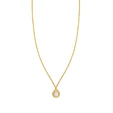 COLLANA CODA DI VOLPE CON GOCCIA DI PADREPERLA IN ARGENTO 925°/°°