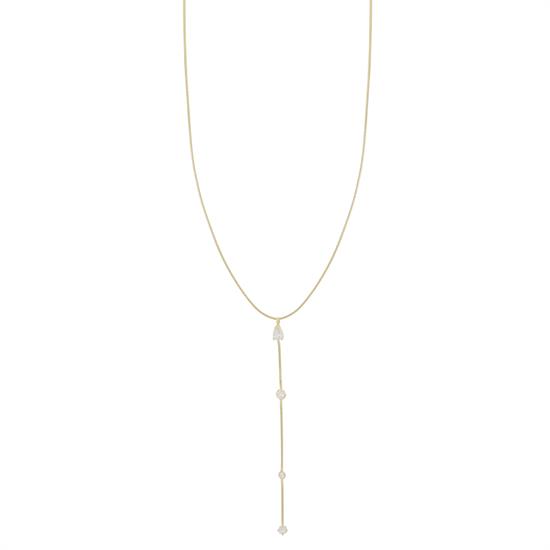 COLLANA CODA DI TOPO A Y CON ZIRCONI MIX IN ARGENTO 925°/°°