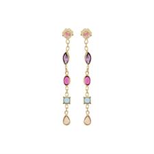 ORECCHINO FILO ZIRCONI VARIE FORME IN ARGENTO 925°/°°