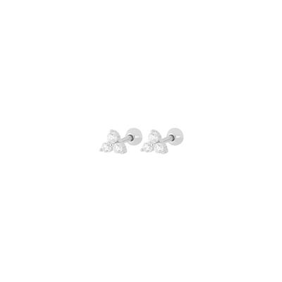 ORECCHINO PIERCING HELIX TRIFOGLIO ZIRCONATO IN ARGENTO 925°/°°
