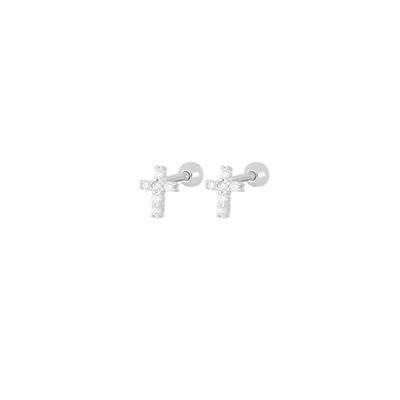 ORECCHINO PIERCING HELIX CROCE ZIRCONATO IN ARGENTO 925°/°°