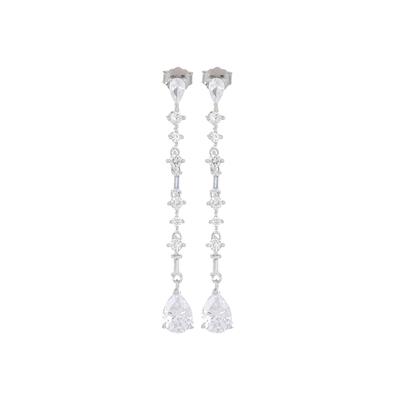 ORECCHINO TENNIS MULTI PIETRE ZIRCONI PENDENTI IN ARGENTO 925°/°°