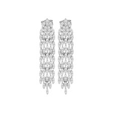 ORECCHINO LUNGO PENDENTE CASCATA DI ZIRCONI IN ARGENTO 925°/°°