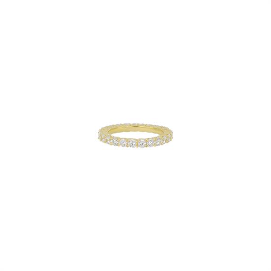 ANELLO DORATO VERETTA MONTATURA INTRECCIATA ZIRCONI ARGENTO 925 °/°°