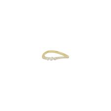ANELLO DORATO TRE ZIRCONCINI MINI BASE ZIRCONATA IN ARGENTO 925°/°°