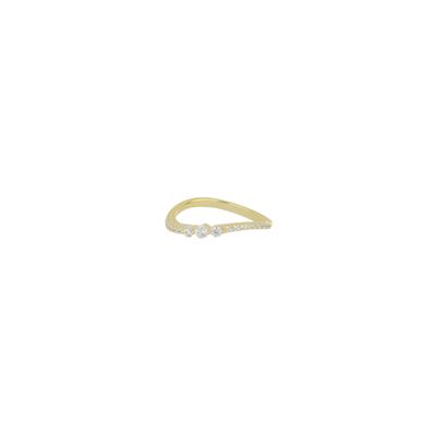 ANELLO DORATO TRE ZIRCONCINI MINI BASE ZIRCONATA IN ARGENTO 925°/°°