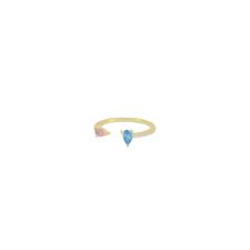 ANELLO DORATA DOPPIA GOCCIA CONTRARIE' ZK COLOR IN ARGENTO 925°/°°