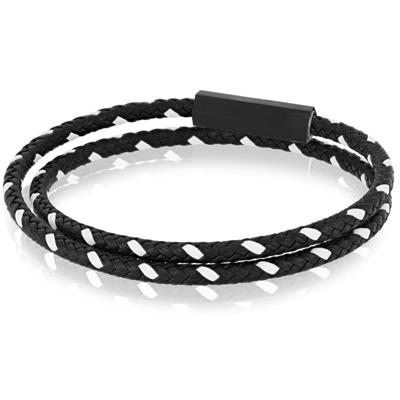 BRACCIALE ACCIAIO BLACK ESAGONALE TRECCIA BLACK