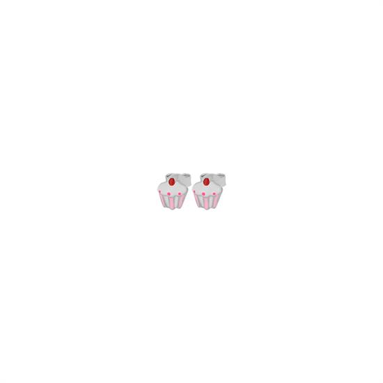ORECCHINO BIMBA CUPCAKE SMATATO IN ARGENTO 925°/°°