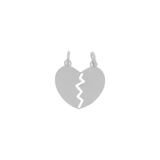 PENDENTE CUORE SPEZZATO MAXI IN ARGENTO 925°/°°