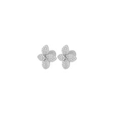 ORECCHINO FIORE MEDIO CON PETALI PUNTE ZIRCONATI IN ARGENTO 925°/°°