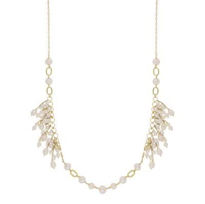 COLLANA PERLE DI FIUME E ZIRCONI IN ARGENTO 925°/°°