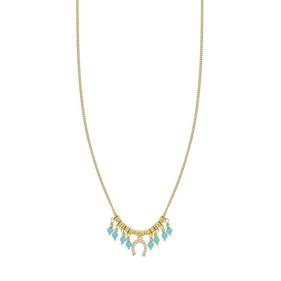 COLLANA P.TURCHESE E FERRO DI CAVALLO ZIRCONI ARGENTO 925°/°°