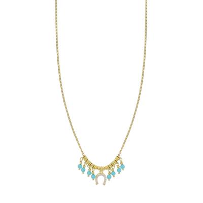 COLLANA P.TURCHESE E FERRO DI CAVALLO ZIRCONI ARGENTO 925°/°°