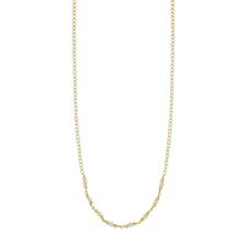 COLLANA MAGLIA SOLE DIAMANTATA E PERLE FI FIUME ARGENTO 925°/°°