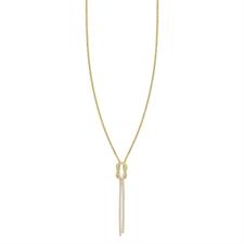 COLLANA NODO ZIRCONATO CON CATENA POP CORN IN ARGENTO 925°/°°