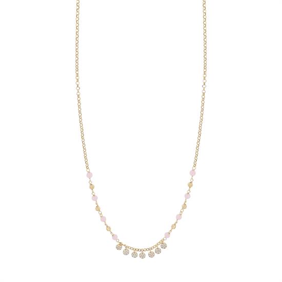 COLLANA SPINELLO E TONDINI ZIRCONATI PENDENTI IN ARGENTO 925°/°°