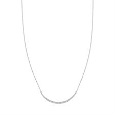 COLLANA BARRETTA CURVA LUNGA ZIRCONATA IN ARGENTO 925°/°°
