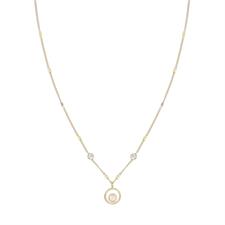 COLLANA GROUMETTA CERCHIO FILO E ZIRCONI BIANCHI ARGENTO 925°/°°