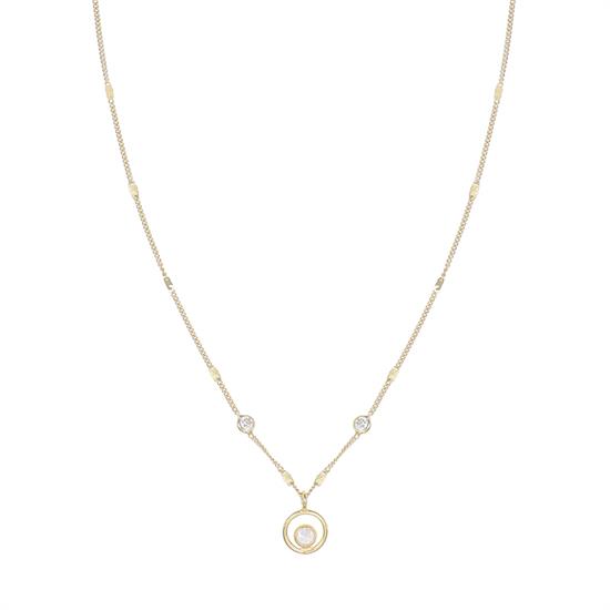 COLLANA GROUMETTA CERCHIO FILO E ZIRCONI BIANCHI ARGENTO 925°/°°