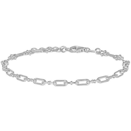 BRACCIALE MAGLIE OVALINE CON BARRE IN ARGENTO 925°/°°