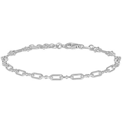 BRACCIALE MAGLIE OVALINE CON BARRE IN ARGENTO 925°/°°