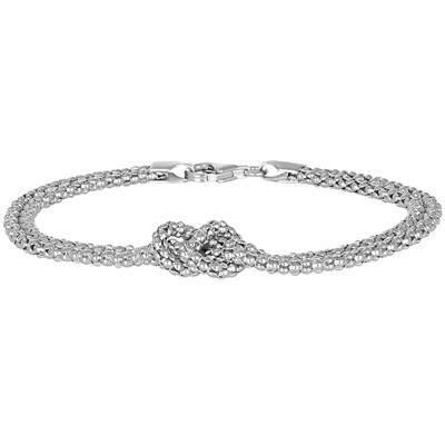 BRACCIALE NODO CON CATENA POP CORN IN ARGENTO 925°/°°